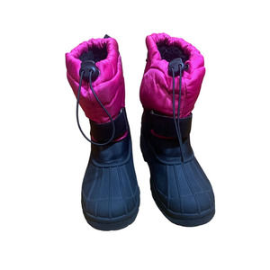 Girls Ice 2 O Two-Toned Drawstring Winter Snow Boots Hot Pink and Black Size 2